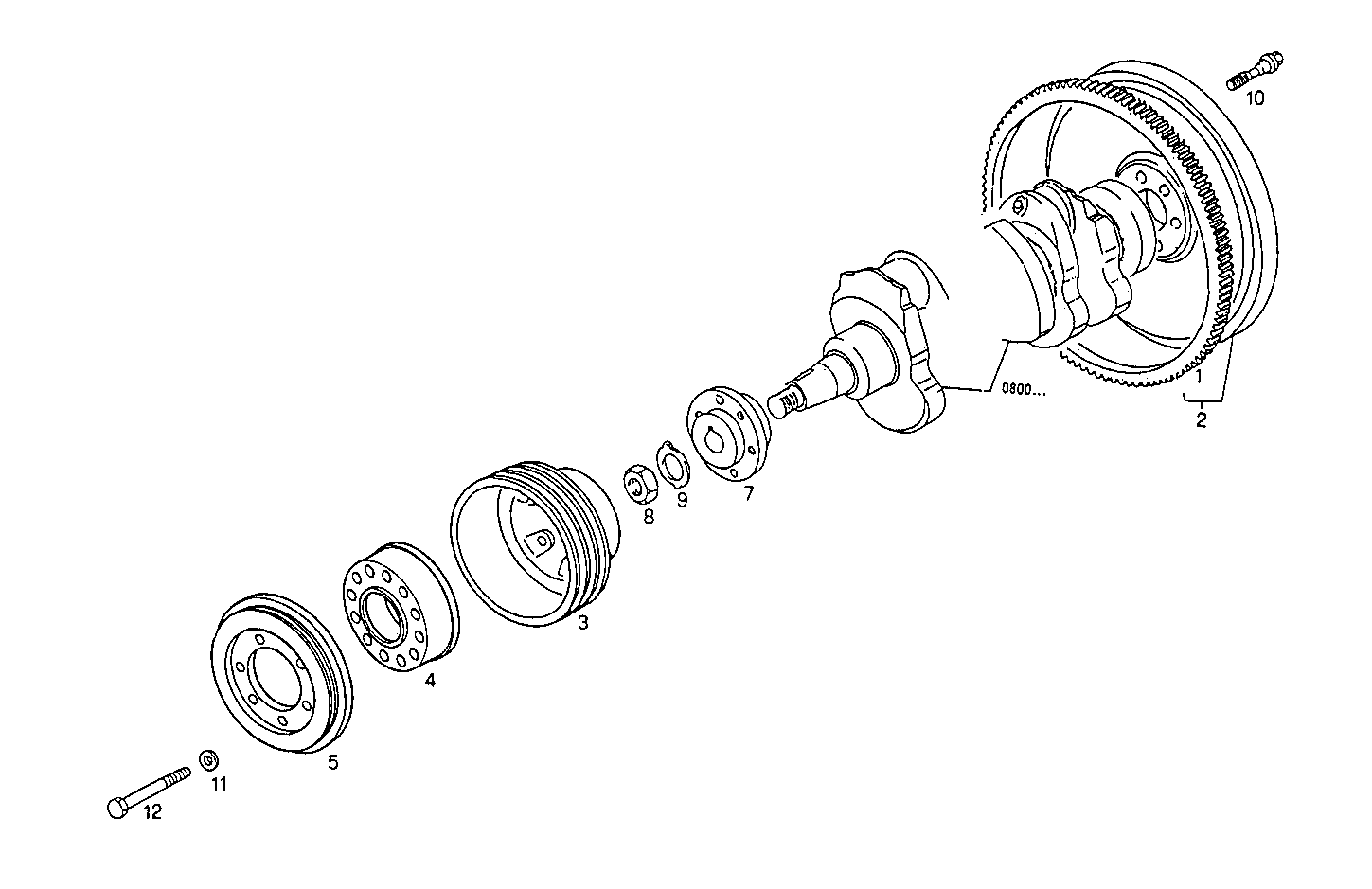 ENGINE FLYWHEEL - DAMPER parts diagram