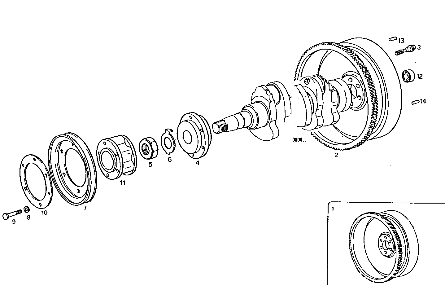 ENGINE FLYWHEEL - DAMPER parts diagram