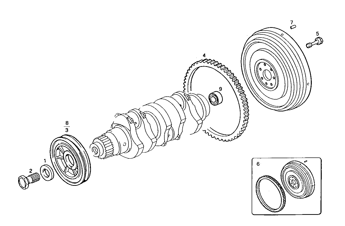 ENGINE FLYWHEEL - DAMPER parts diagram