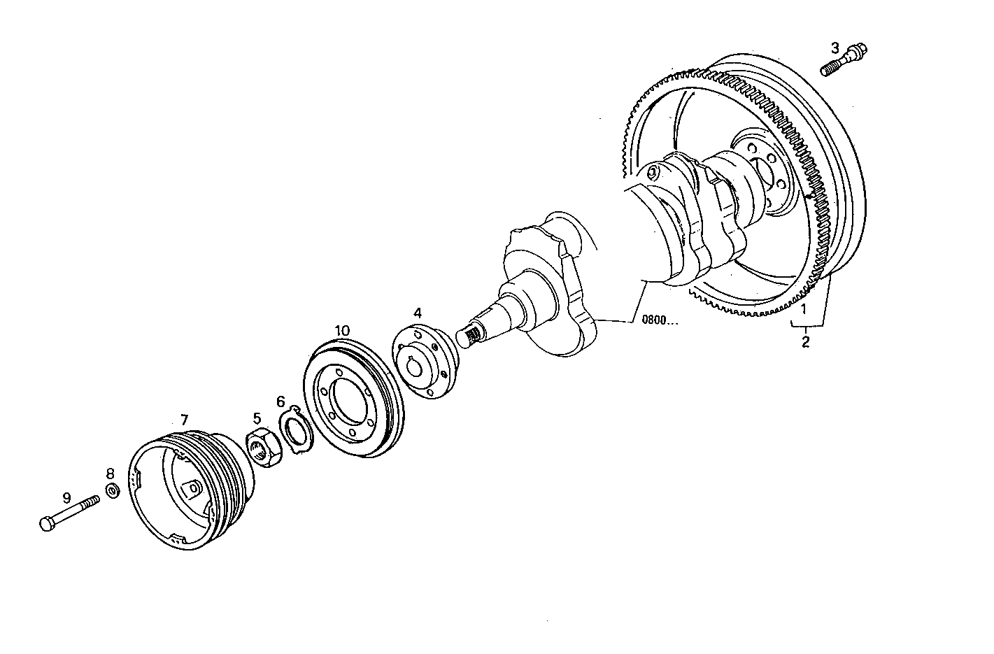 ENGINE FLYWHEEL - DAMPER parts diagram