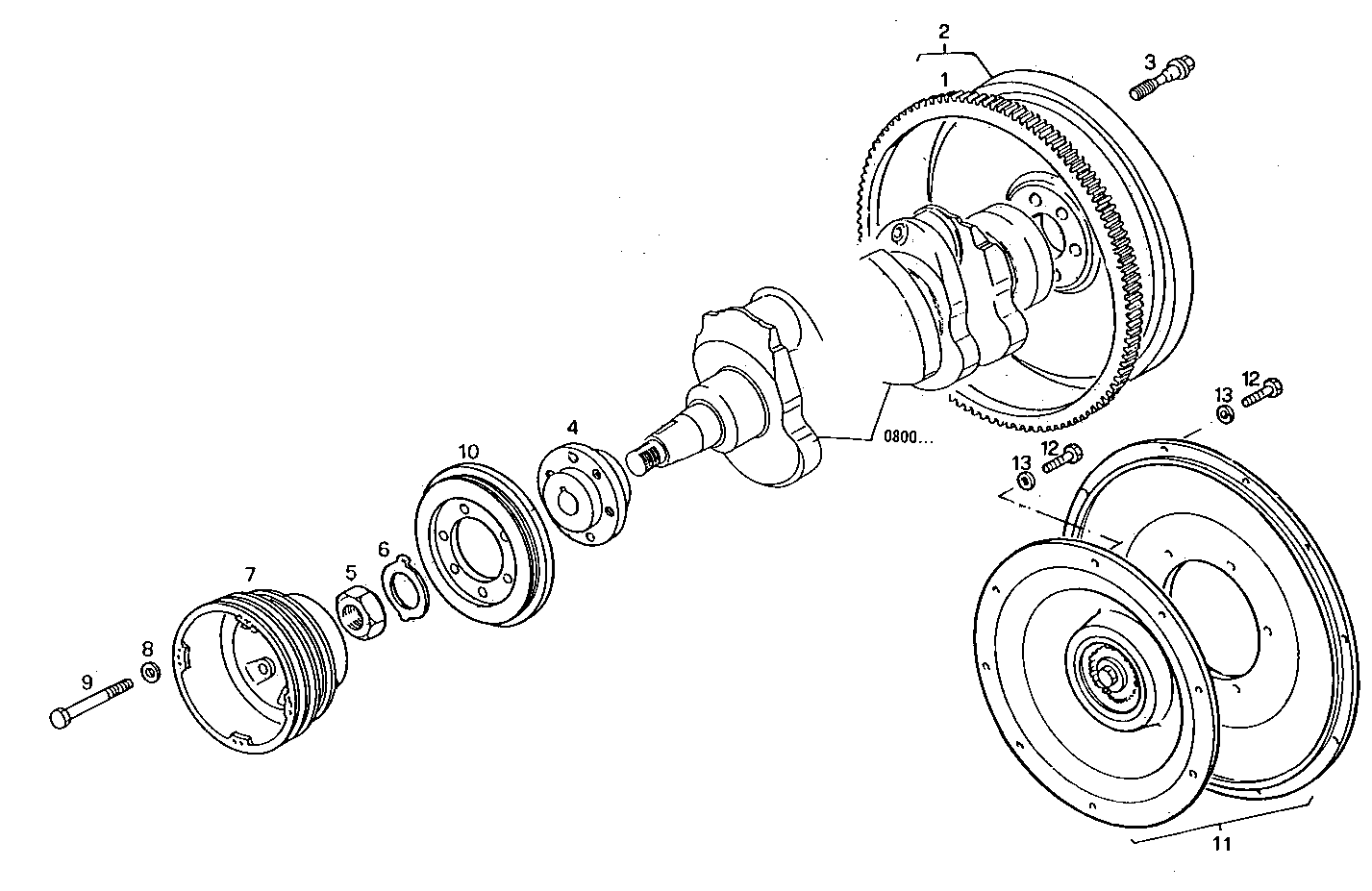 ENGINE FLYWHEEL - DAMPER parts diagram