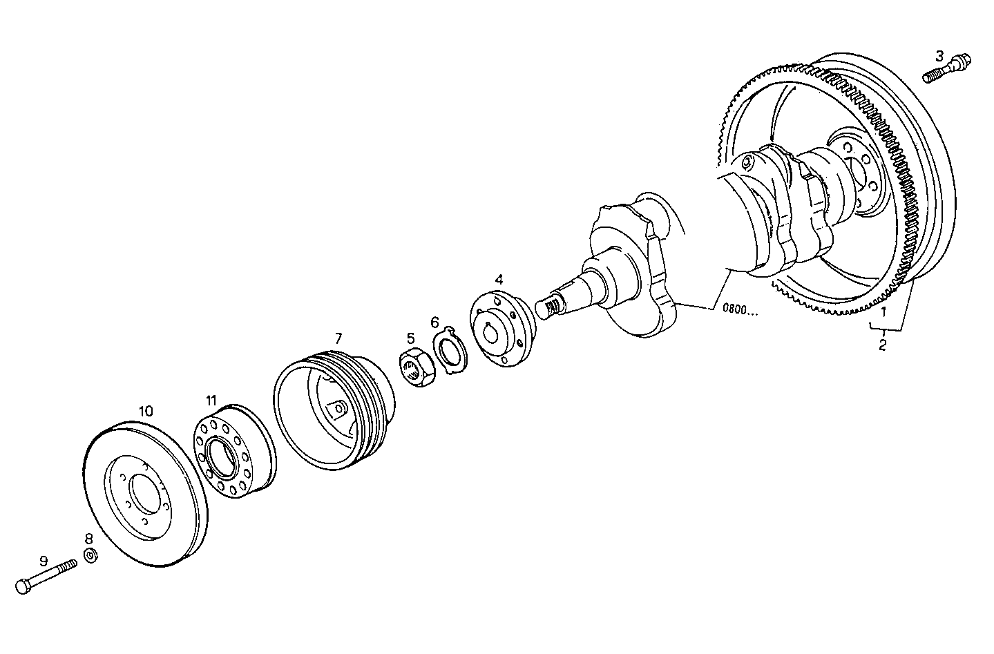 ENGINE FLYWHEEL - DAMPER parts diagram