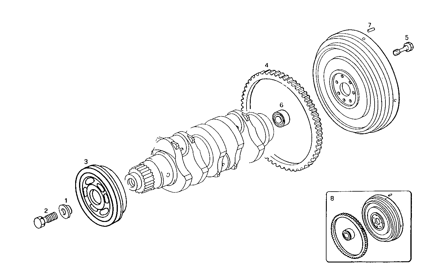 ENGINE FLYWHEEL - DAMPER parts diagram