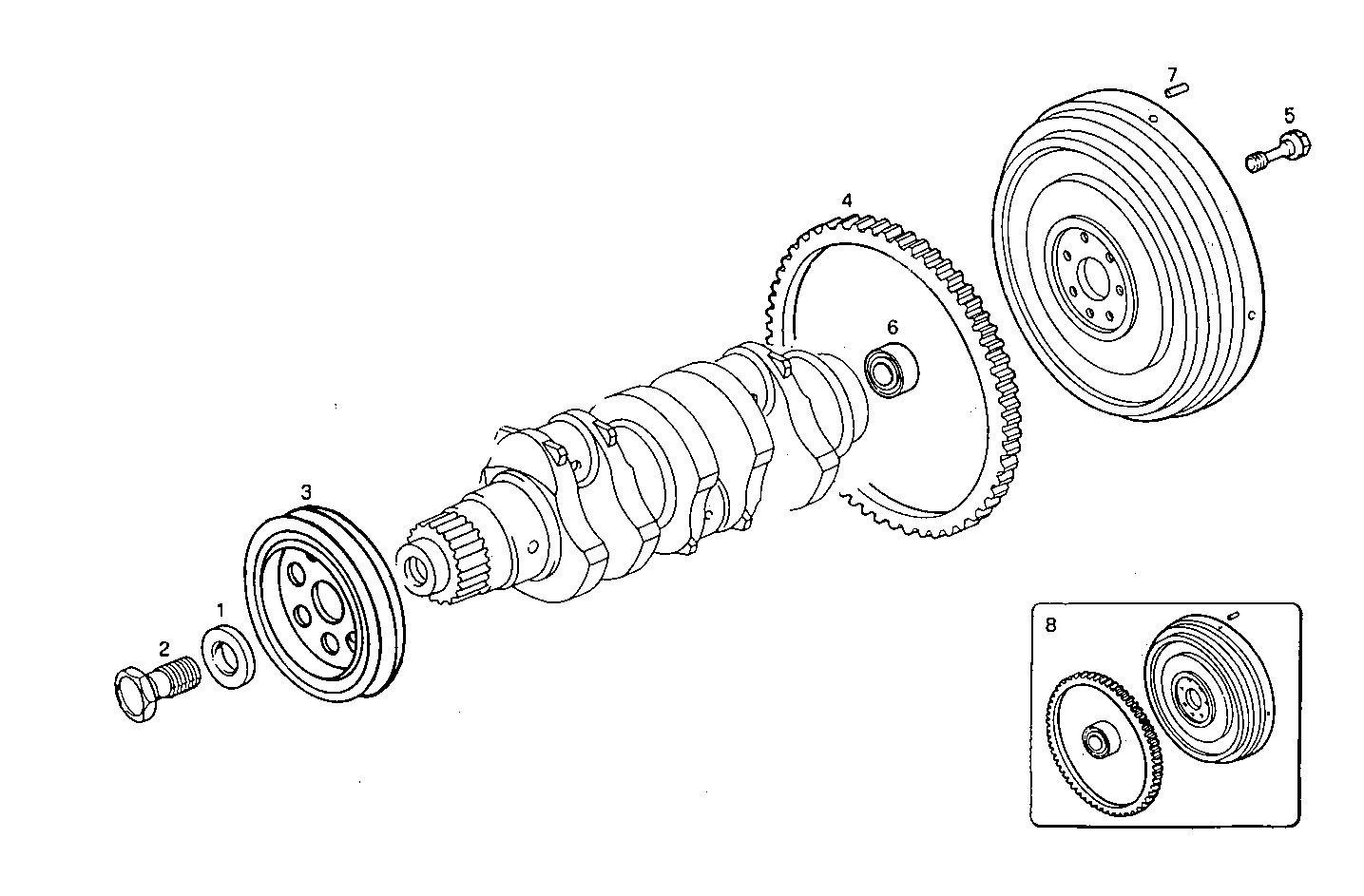 ENGINE FLYWHEEL - DAMPER parts diagram