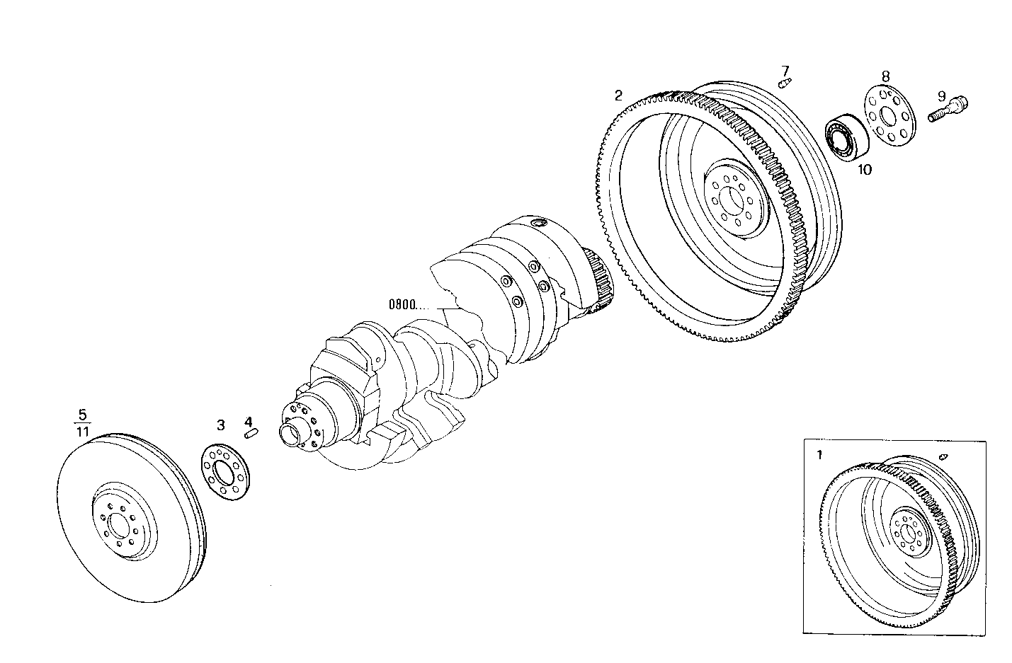 ENGINE FLYWHEEL - DAMPER parts diagram
