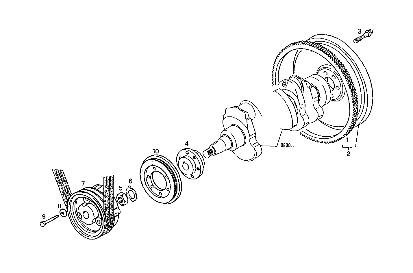 ENGINE FLYWHEEL - DAMPER parts diagram
