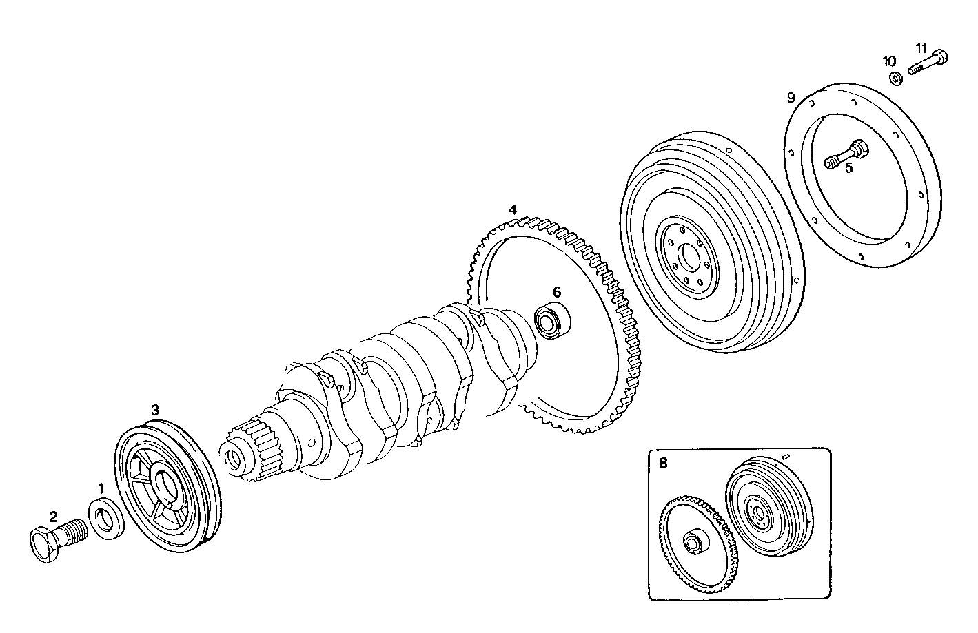 ENGINE FLYWHEEL - DAMPER parts diagram