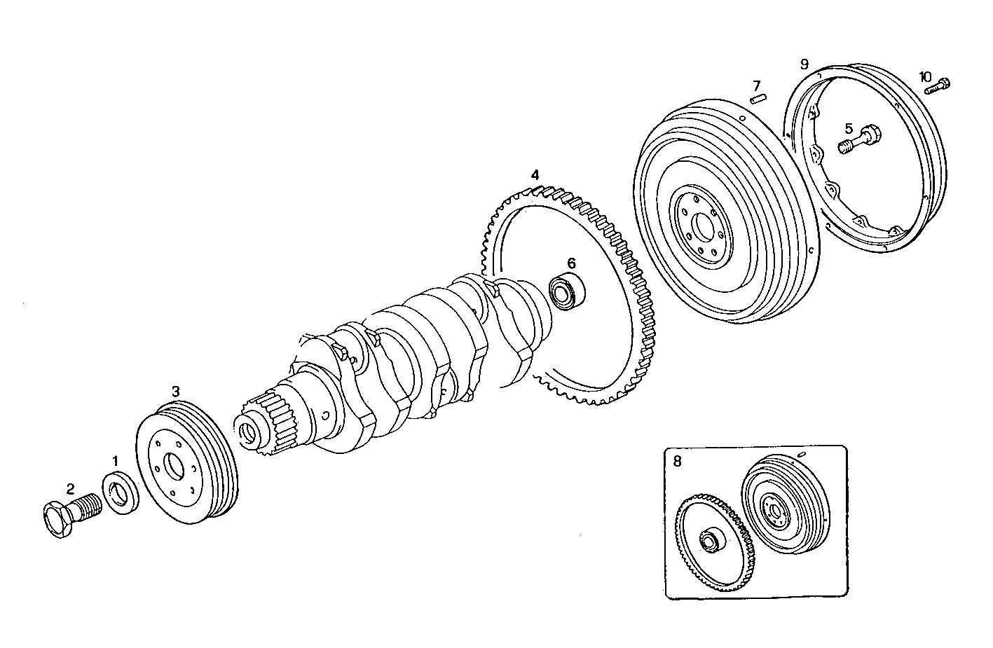 ENGINE FLYWHEEL - DAMPER parts diagram