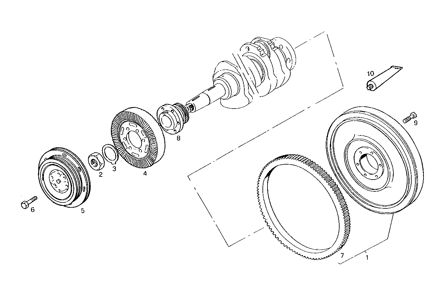 ENGINE FLYWHEEL - DAMPER parts diagram