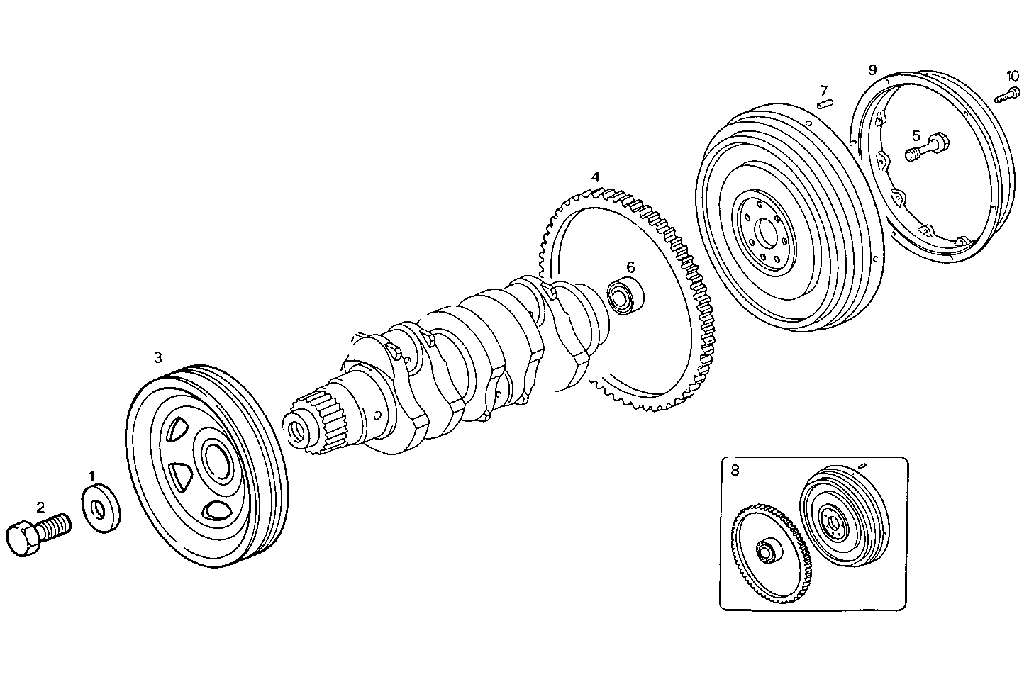 ENGINE FLYWHEEL - DAMPER parts diagram