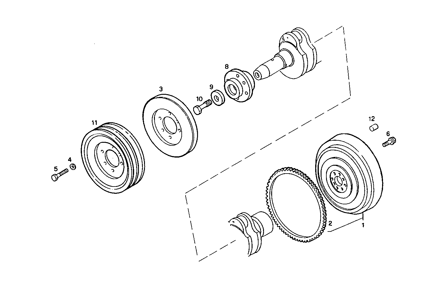 ENGINE FLYWHEEL - DAMPER parts diagram
