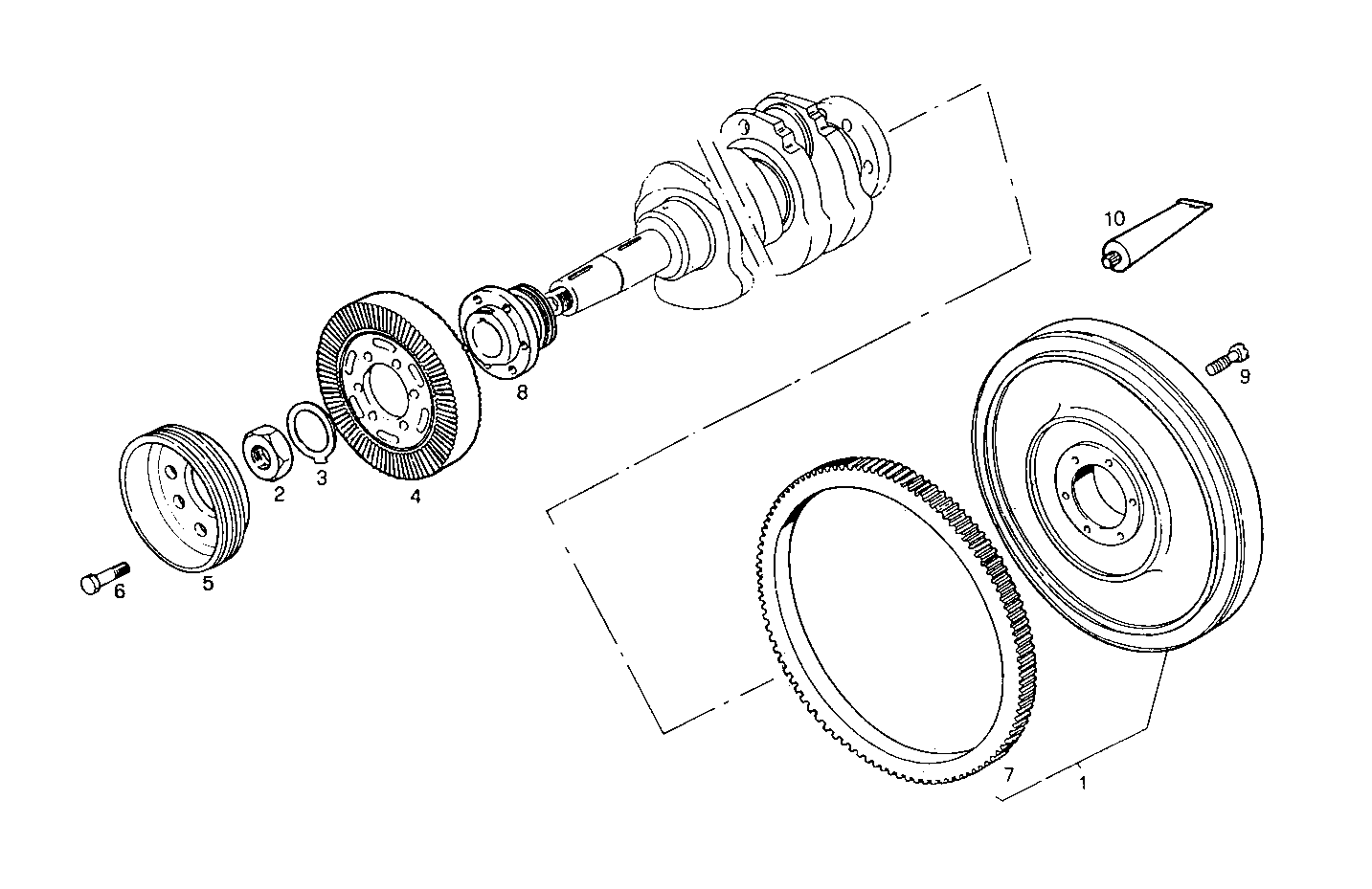 ENGINE FLYWHEEL - DAMPER parts diagram