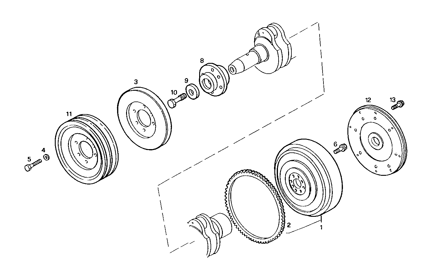 ENGINE FLYWHEEL - DAMPER parts diagram