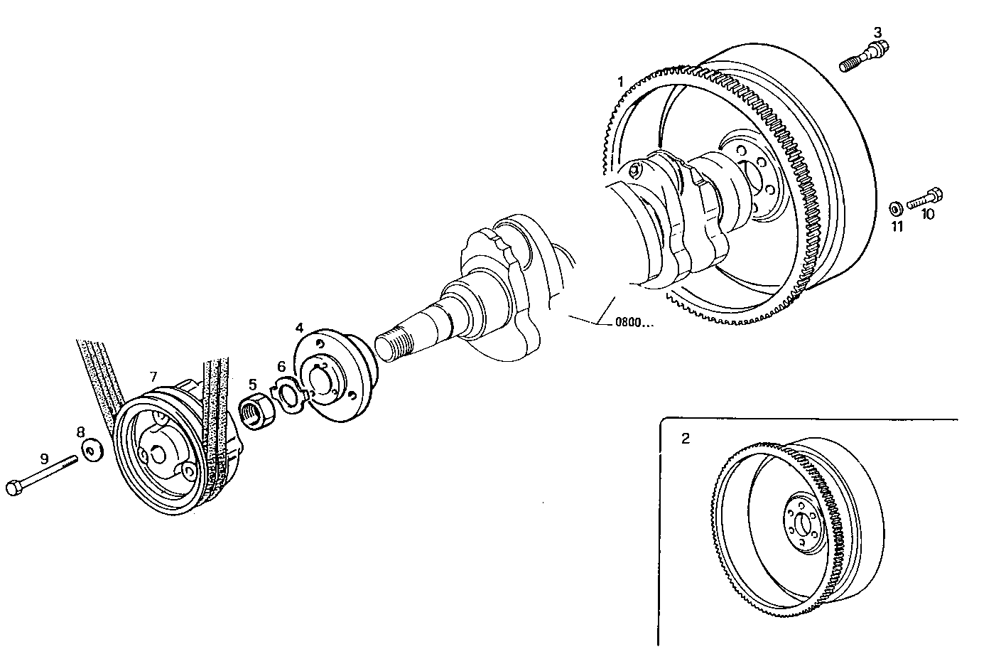ENGINE FLYWHEEL - DAMPER parts diagram