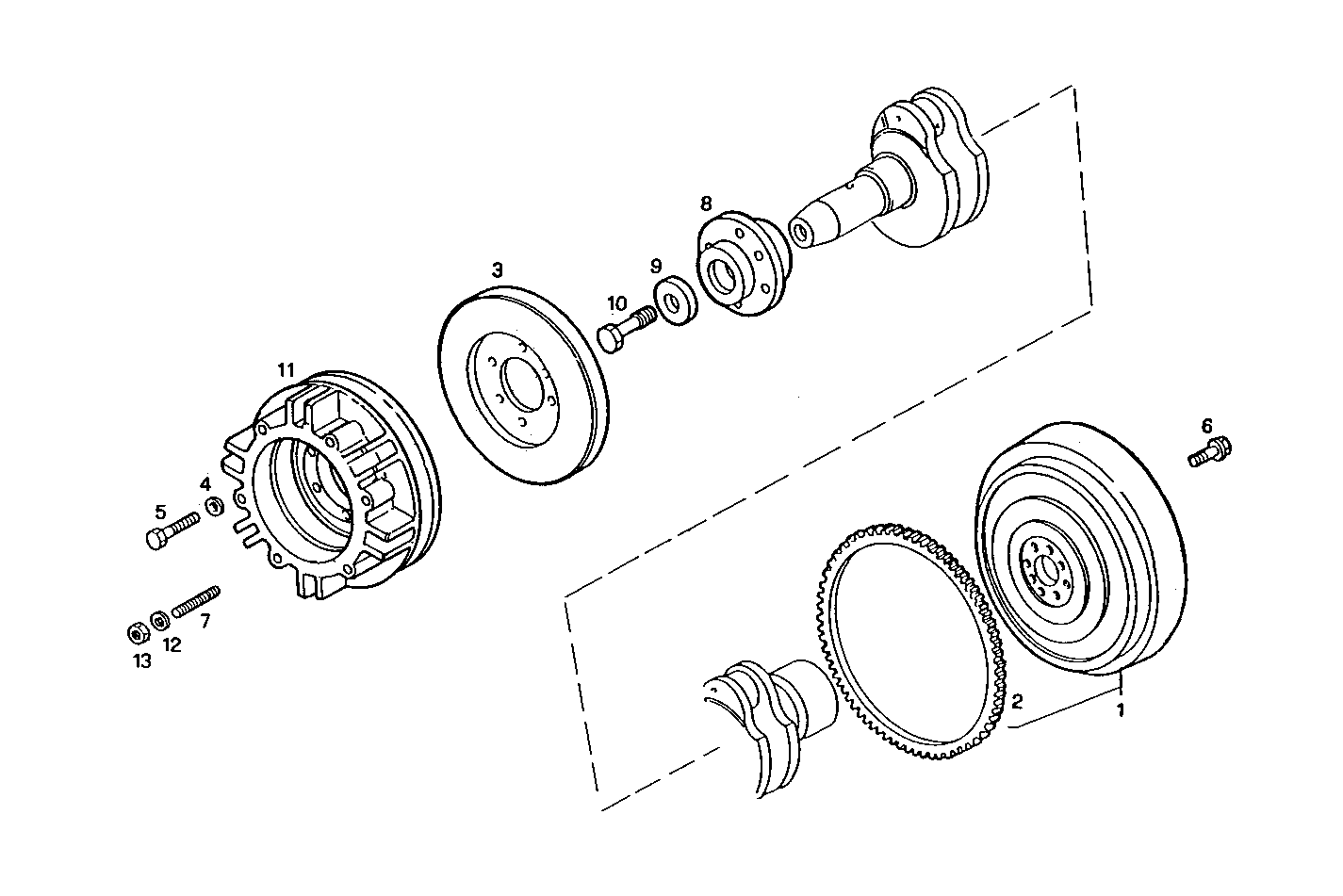 ENGINE FLYWHEEL - DAMPER parts diagram