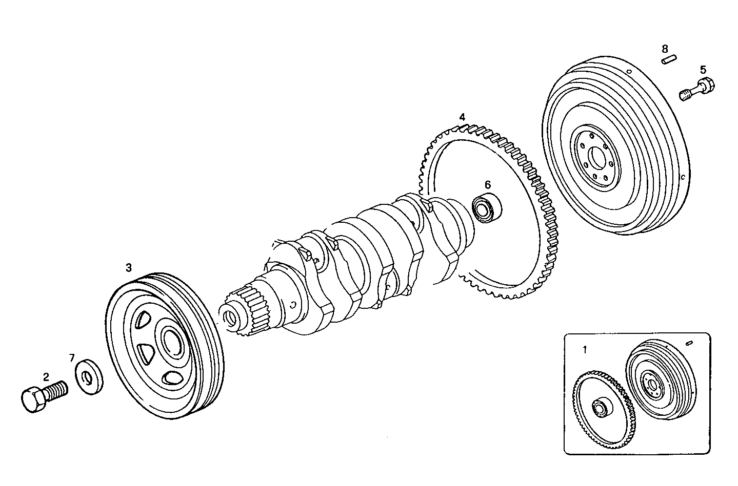 ENGINE FLYWHEEL - DAMPER parts diagram