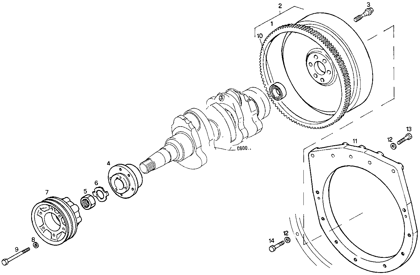 ENGINE FLYWHEEL - DAMPER parts diagram