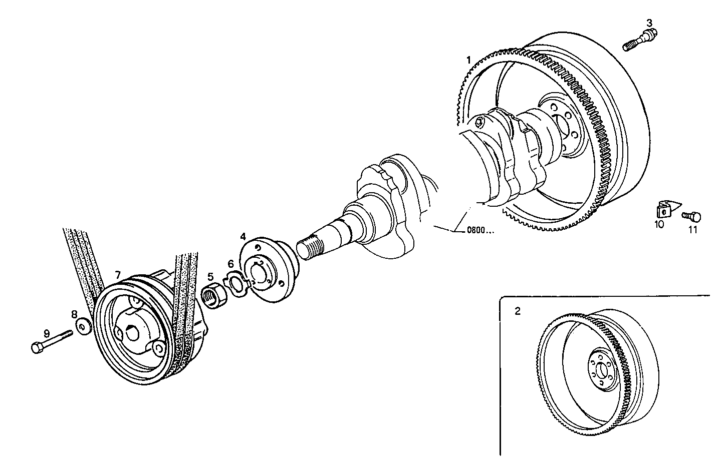 ENGINE FLYWHEEL - DAMPER parts diagram