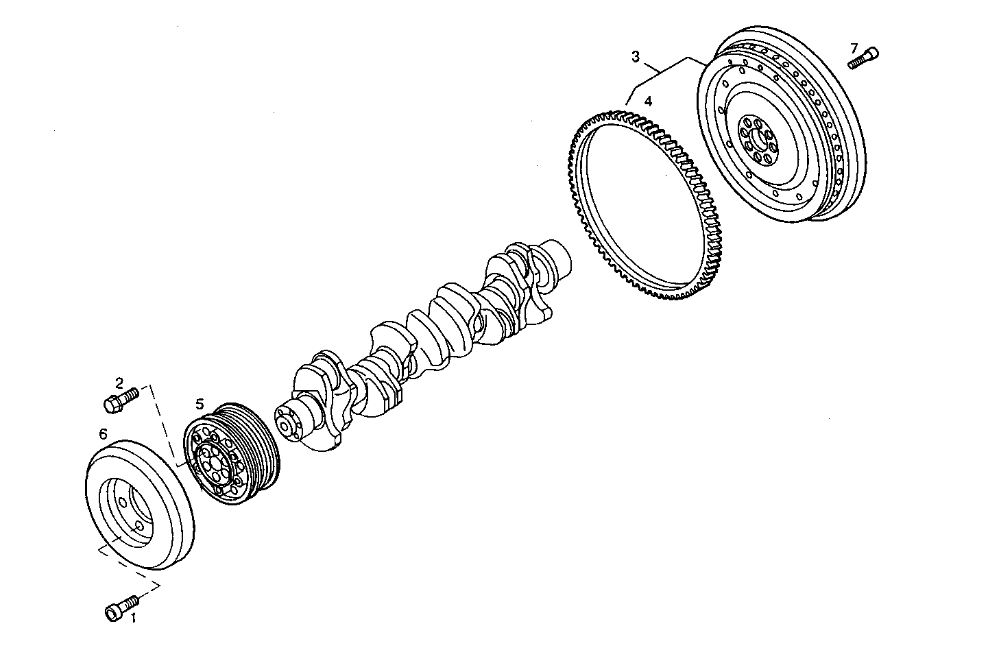 ENGINE FLYWHEEL - DAMPER parts diagram