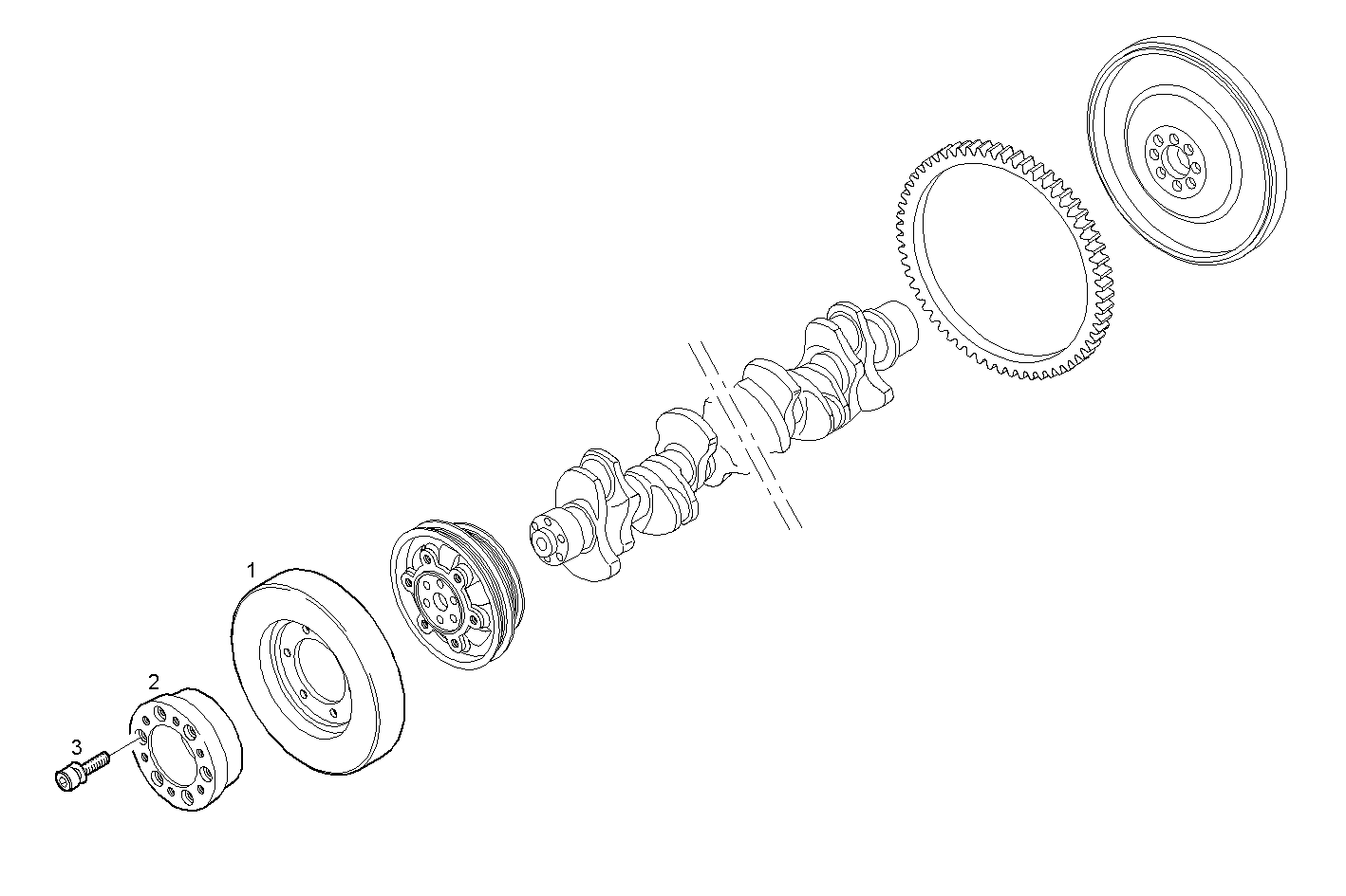 VIBRATION DAMPER - F2BE0642B*A001 CURSOR 8 CNG parts diagram