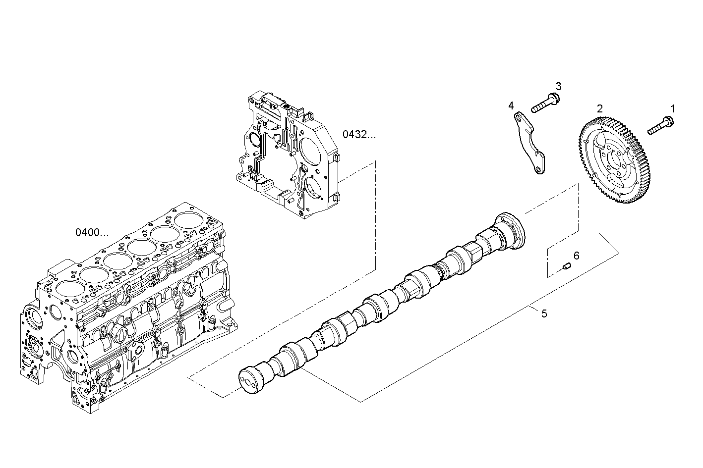 TIMING PARTS - F4BE0641A*G103 NEF 6 CNG parts diagram