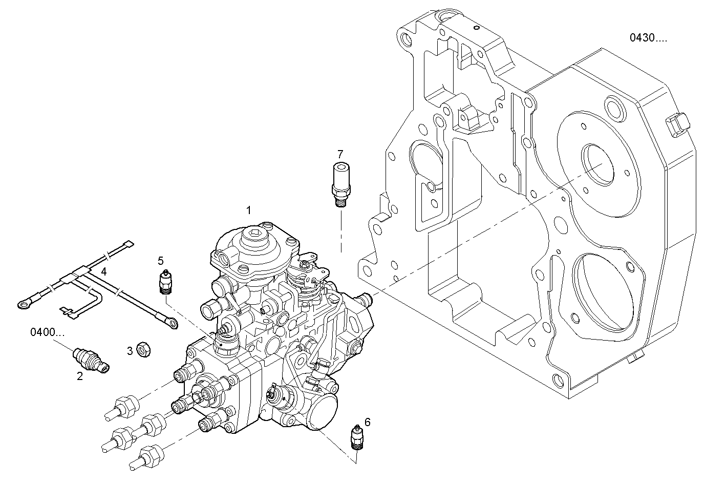 INJECTION PUMP ASSY - N45MNAE00.00 NEF 4 mechanic. - TIER 2 parts diagram
