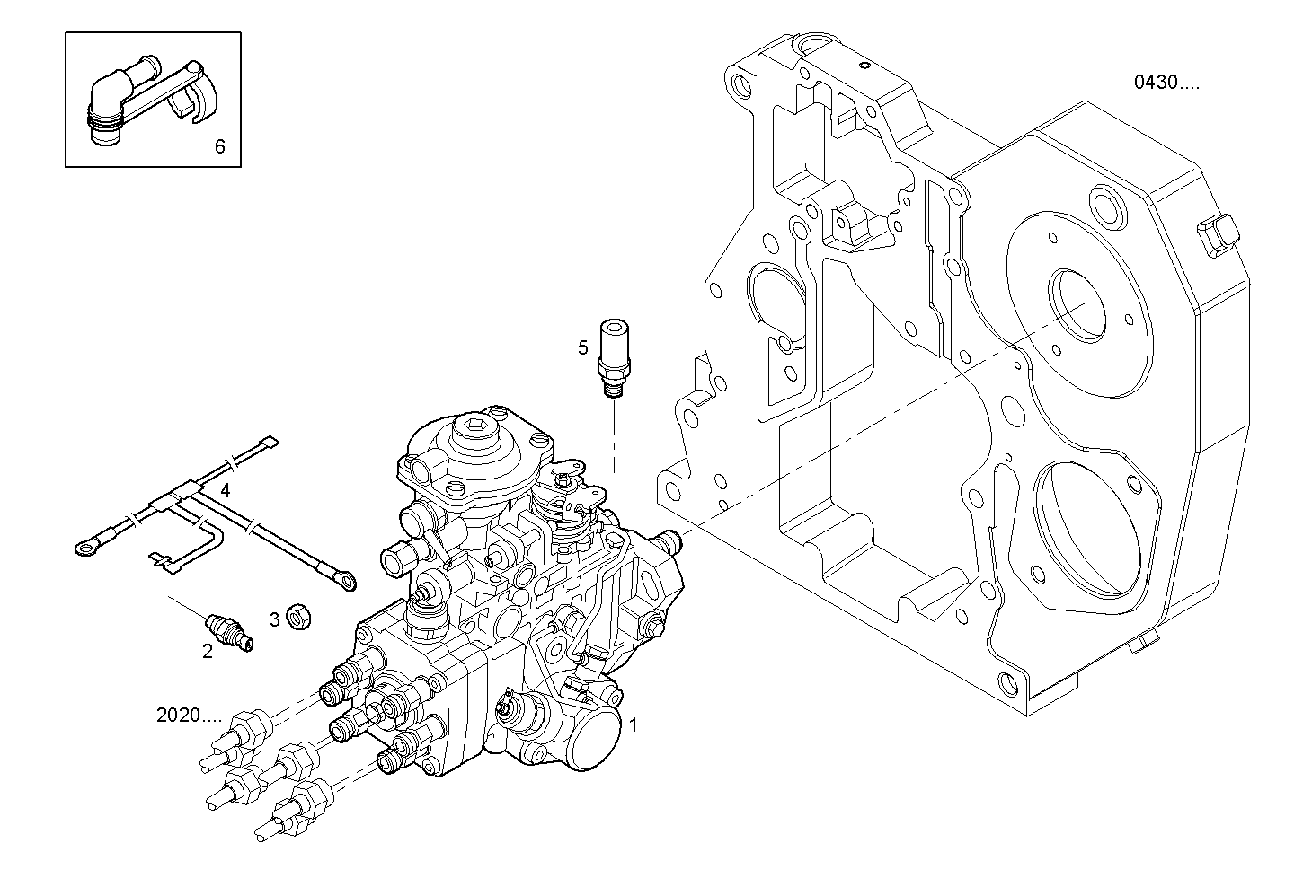 INJECTION PUMP ASSY - N67MNTE21.00A002 NEF 6 mechanic. - TIER 2 parts diagram