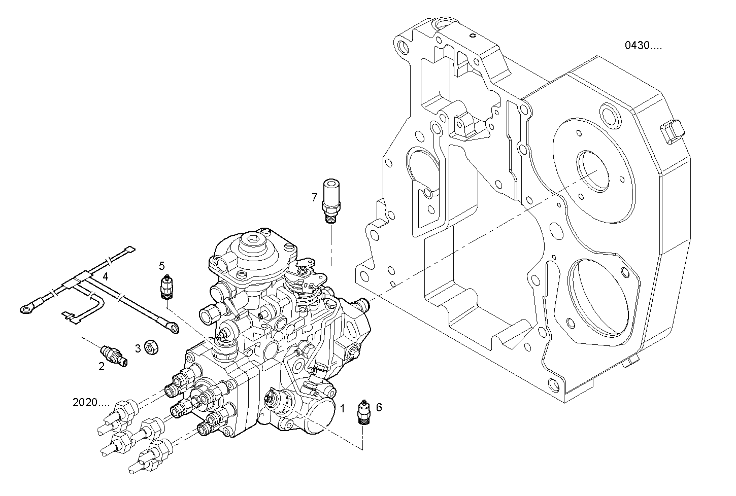 INJECTION PUMP ASSY - F4GE0684C*D652 NEF 6 mechanic. - TIER 2 parts diagram