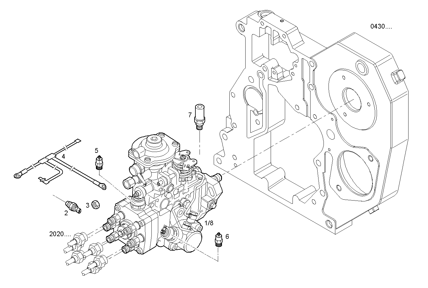 INJECTION PUMP ASSY - F4GE0604A*D601 NEF 6 mechanic. - TIER 2 parts diagram