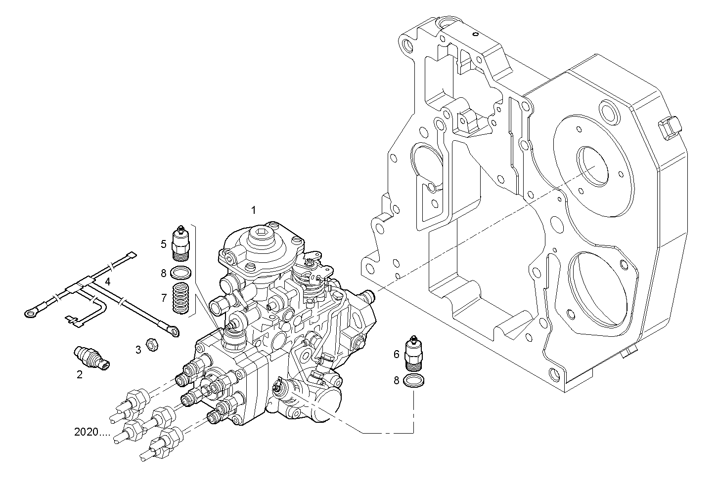 INJECTION PUMP ASSY - F4GE0684G*D602 NEF 6 mechanic. - TIER 2 parts diagram