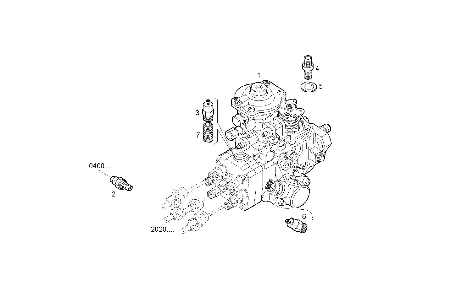 INJECTION PUMP ASSY - N67MNAM12.30 NEF 6 mechanic. parts diagram