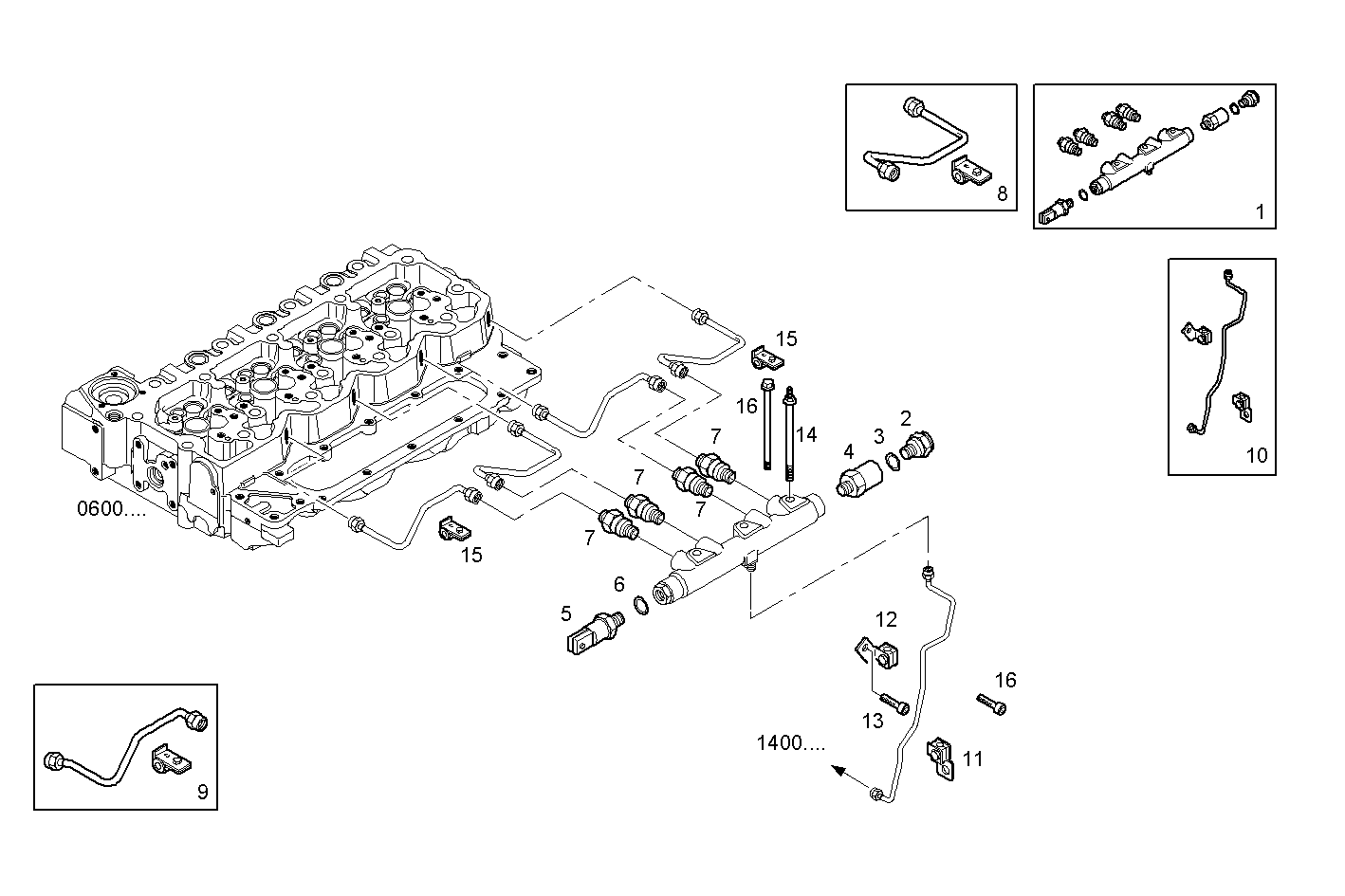 HYDRAUL. ACCUMULATOR - F4AE0481E*C102 NEF 4 electron. - EURO 3 parts diagram