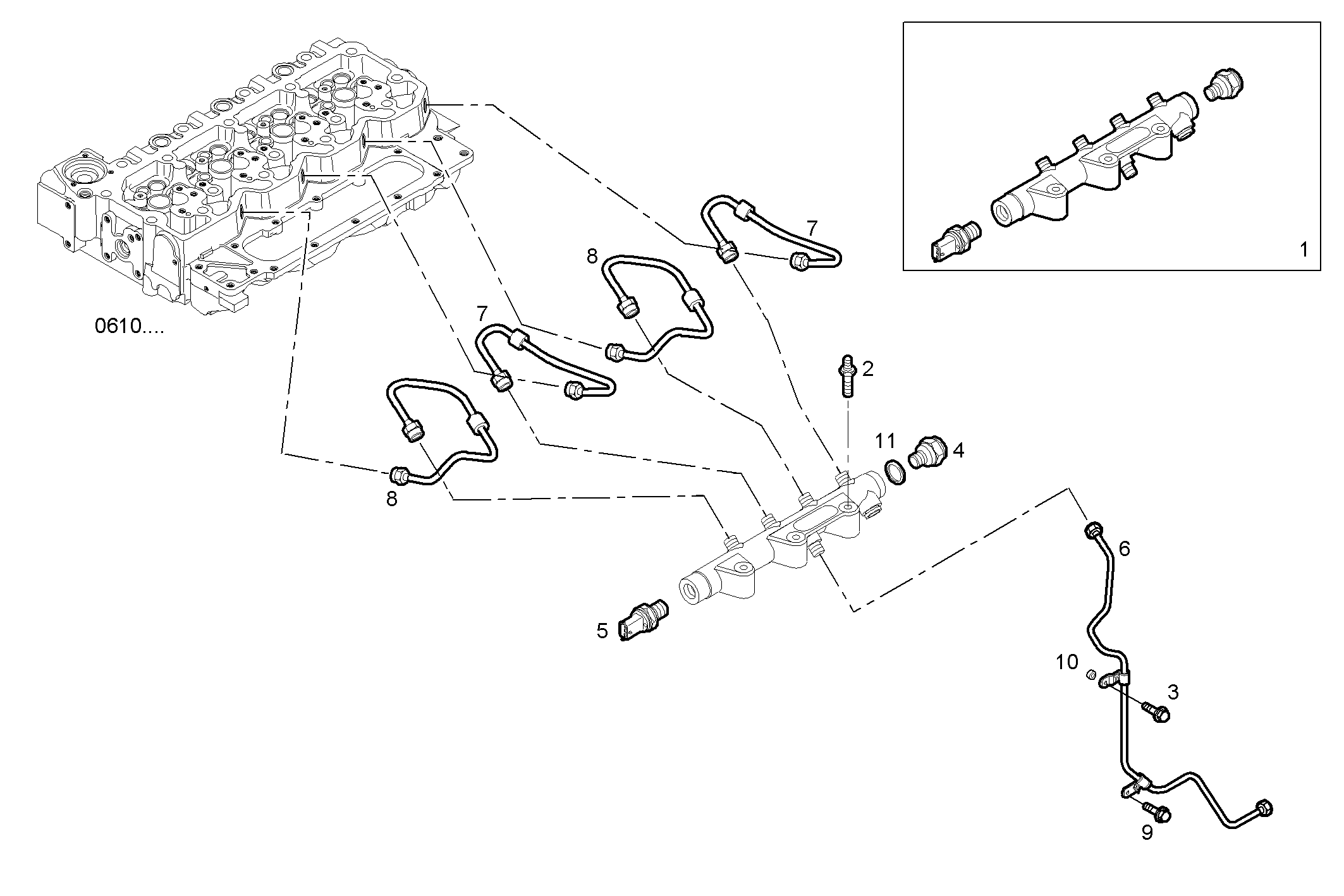 HYDRAUL. ACCUMULATOR - F4HE9484A*J101 NEF 4 electron. - TIER 3 parts diagram