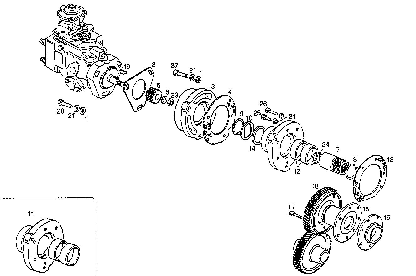 INJECTION PUMP DRIVE parts diagram
