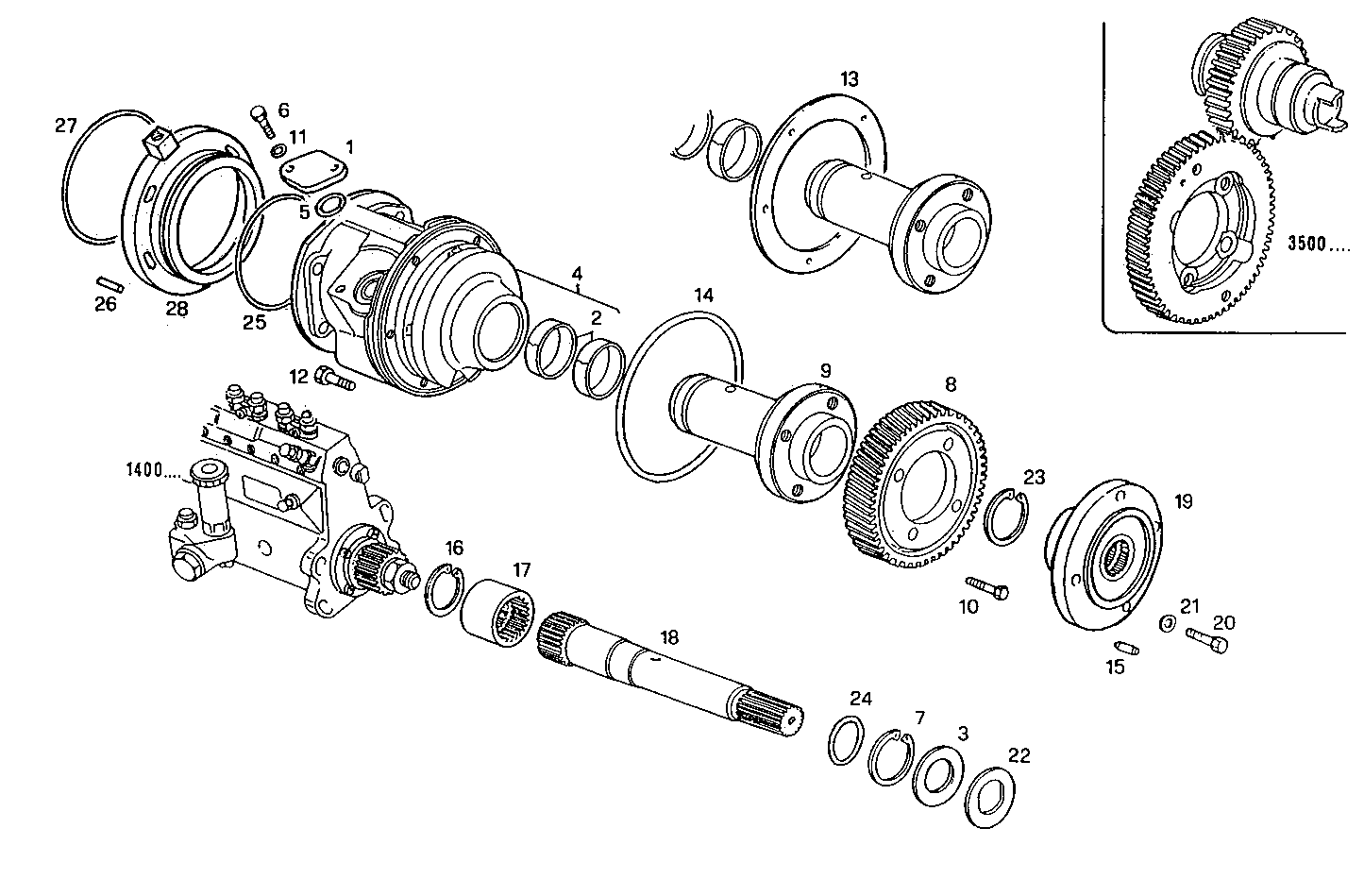 INJECTION PUMP DRIVE - 8361SRM40.40 8361SRM40 parts diagram