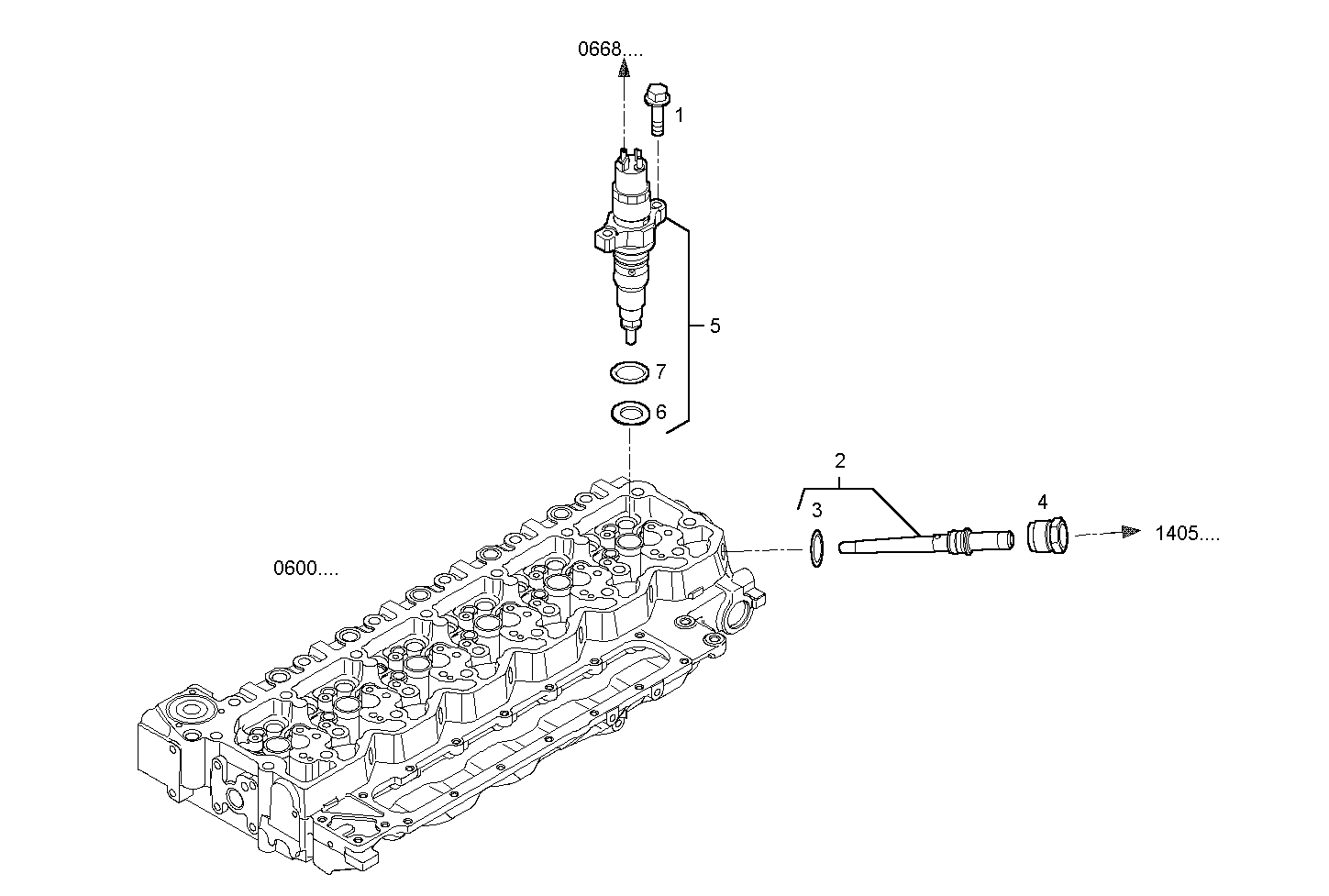 INJECTORS - N60ENTD20.00A800 NEF 6 electron. - TIER 2 parts diagram