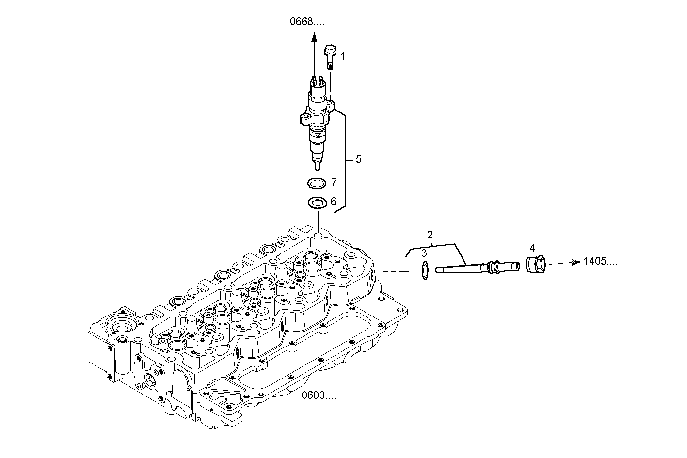 INJECTORS - F4AE0481E*C102 NEF 4 electron. - EURO 3 parts diagram