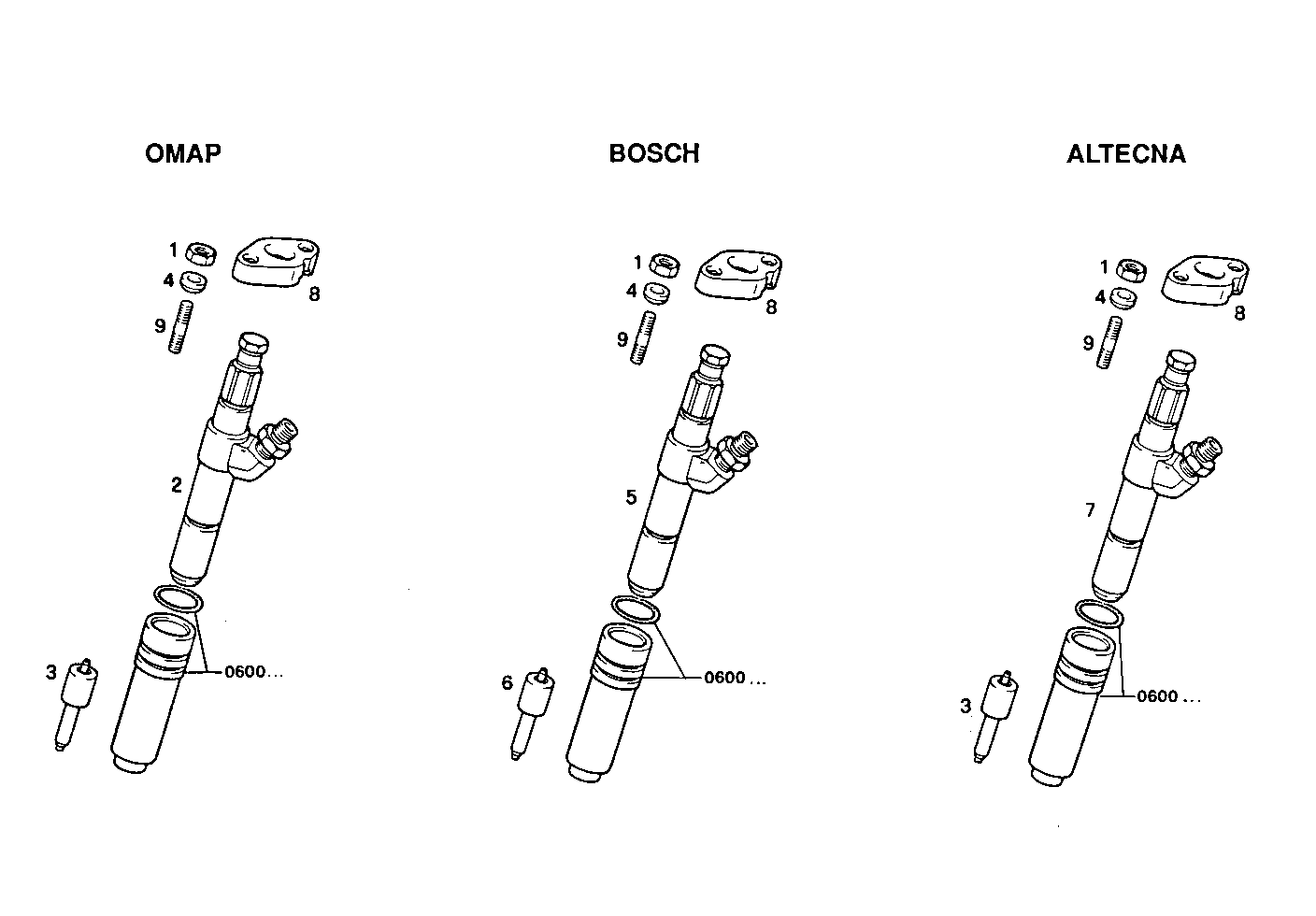 INJECTORS - 8361i000.00 8361i000 parts diagram