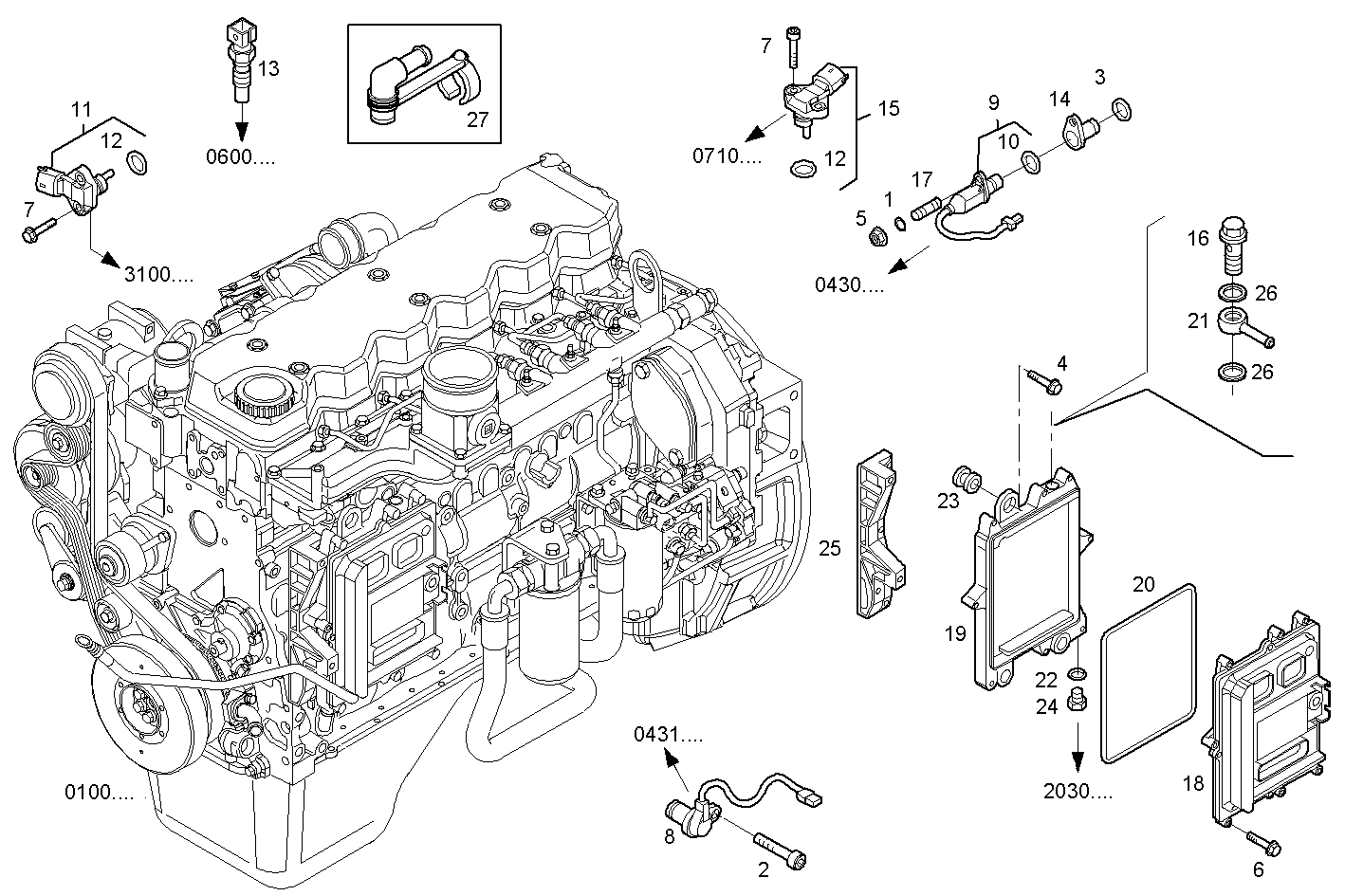 ELECTRONIC CONTROL UNIT - F4AE0685A*F100 NEF 6 electron. parts diagram
