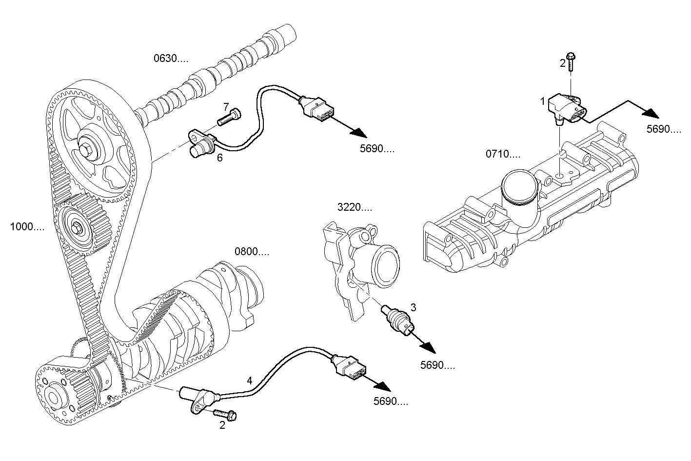 ELECTRONIC CONTROL UNIT - F1AE0481B*A301 SOFIM HPI 2.3L - EURO 3 parts diagram