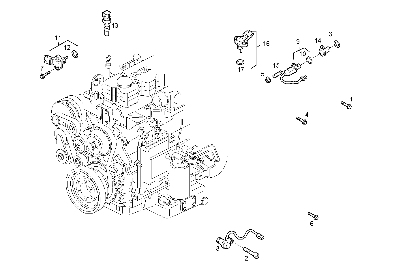 ELECTRONIC CONTROL UNIT - N60ENTM40.10A001 NEF 6 electron. parts diagram
