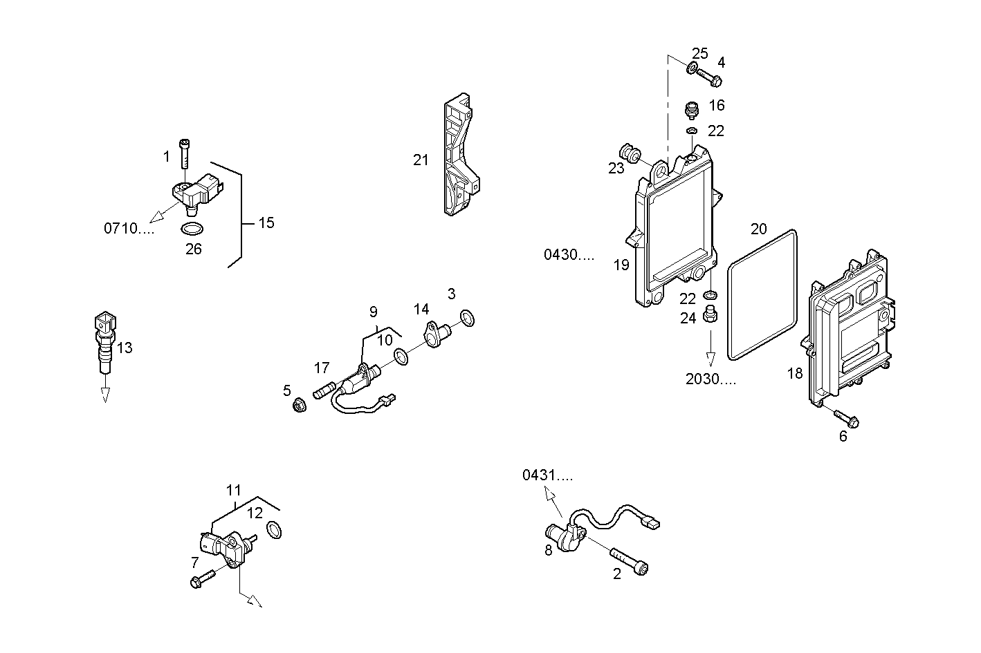ELECTRONIC CONTROL UNIT - N40ENTC24.00A011 NEF 4 electron. - EURO 3 parts diagram