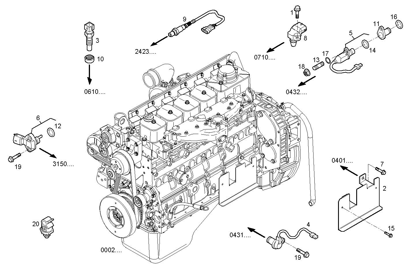 ELECTRONIC CONTROL UNIT - F4BE0647A*B100 NEF 6 CNG parts diagram