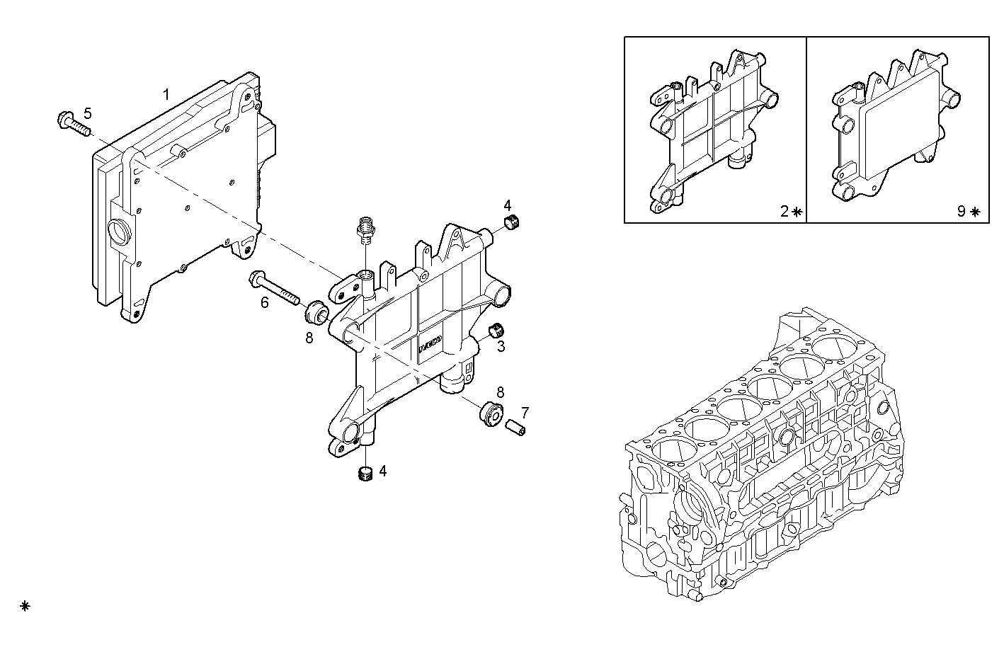 ELECTRONIC CONTROL UNIT - F2BE0681A*BC13 CURSOR 8 - EURO 3 parts diagram
