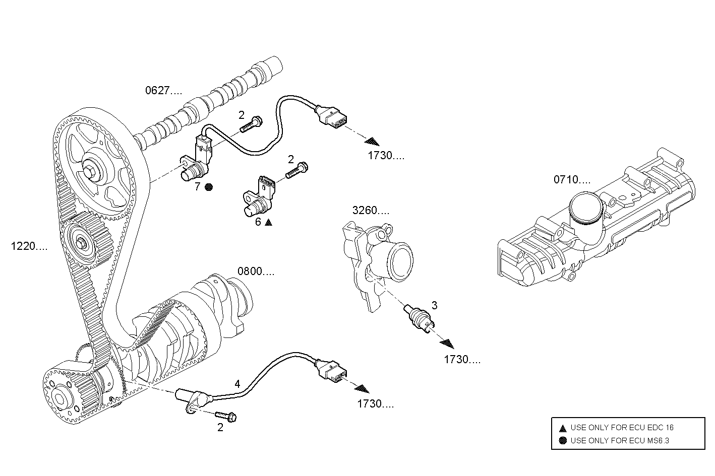 SENSORS - F1AE0481L*A001 SOFIM HPI 2.3L - TIER 2 parts diagram