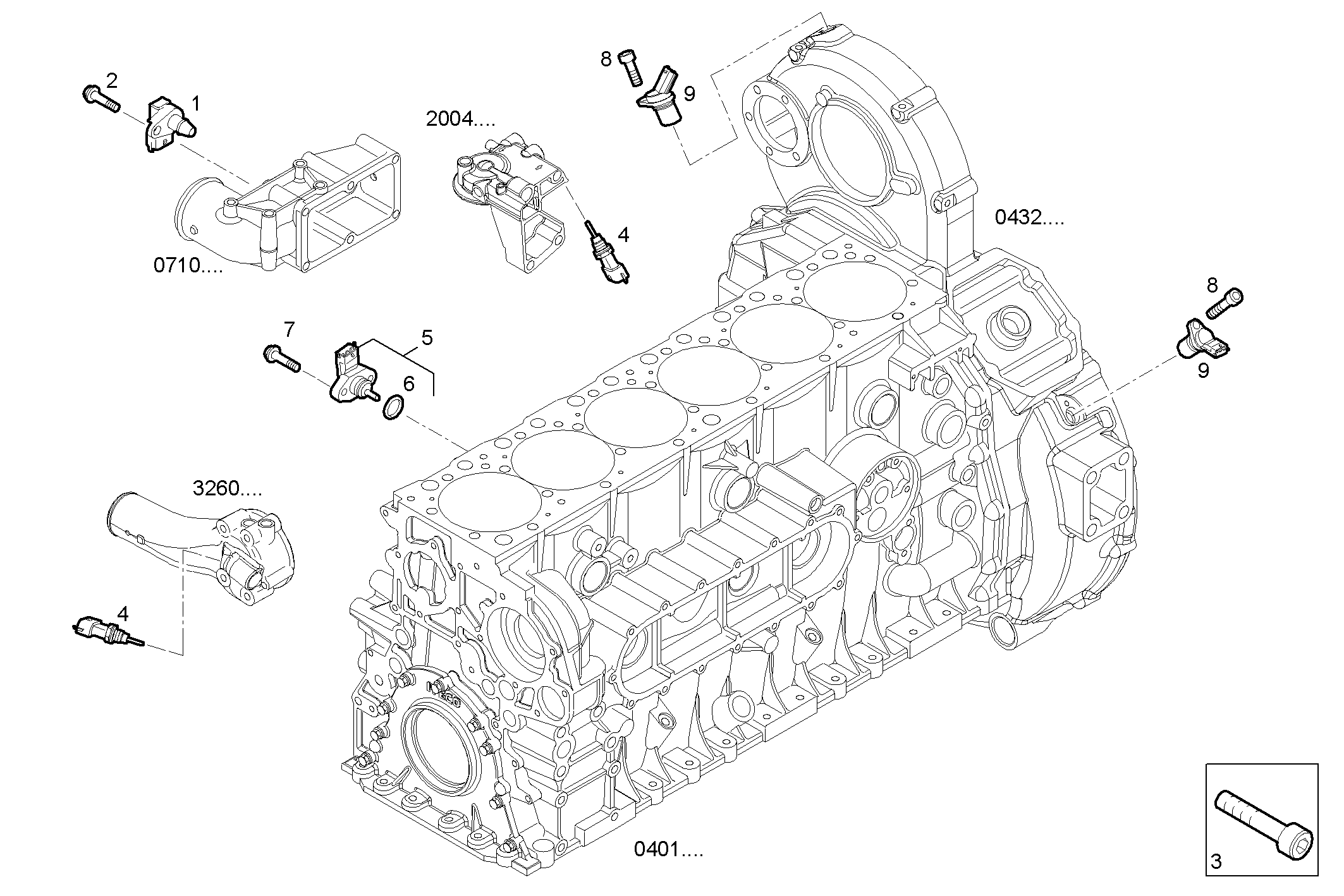 SENSORS - F2CE9687B*E001 CURSOR 9 - TIER 3 parts diagram