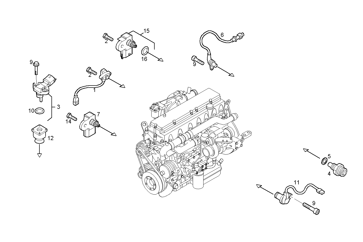 SENSORS - F2BE0642A*A003 CURSOR 8 CNG parts diagram
