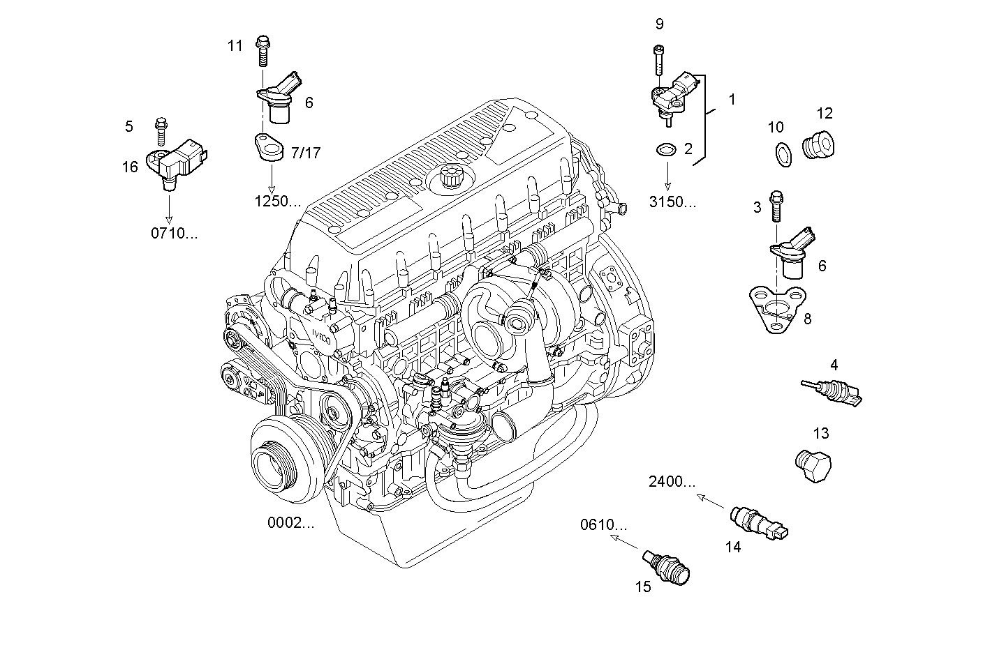SENSORS - C13ENTX20.00A005 CURSOR 13 - TIER 3 parts diagram