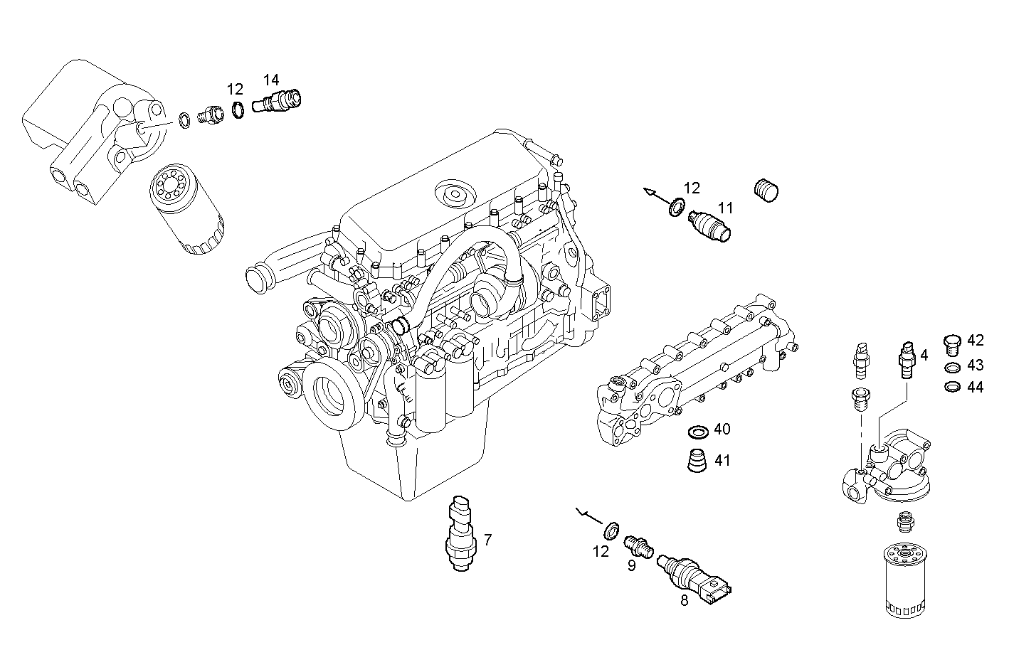 SENSORS - F2BE0681A*BC13 CURSOR 8 - EURO 3 parts diagram