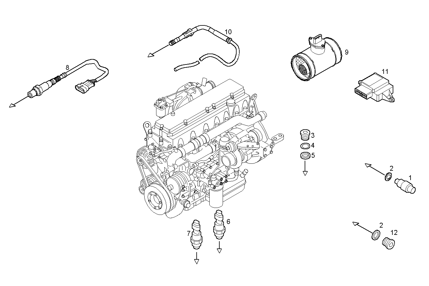 SENSORS - F2BE0642B*A001 CURSOR 8 CNG parts diagram